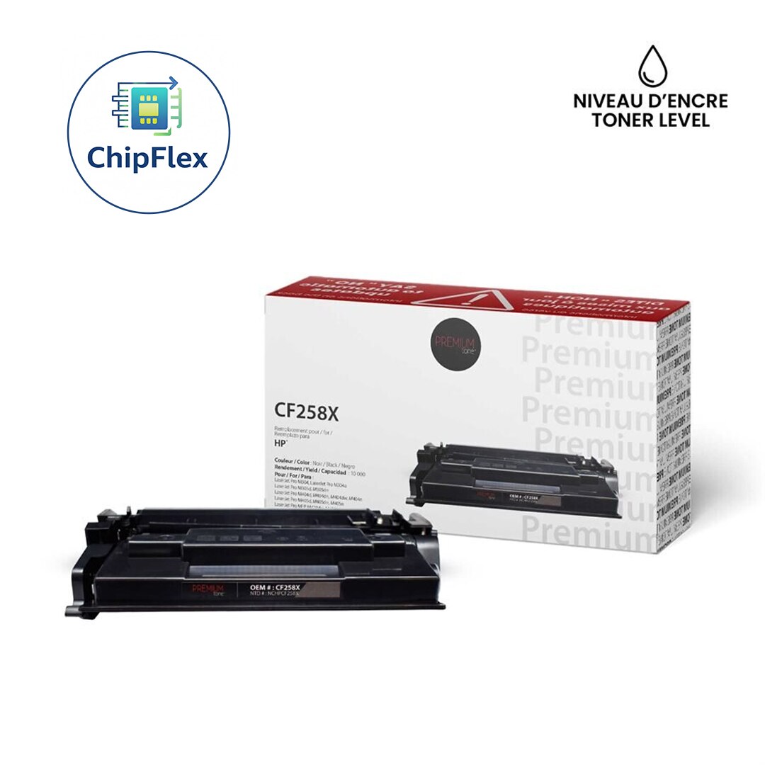 HP CF258X Comp Premium Tone YRTS (with toner level) 10K